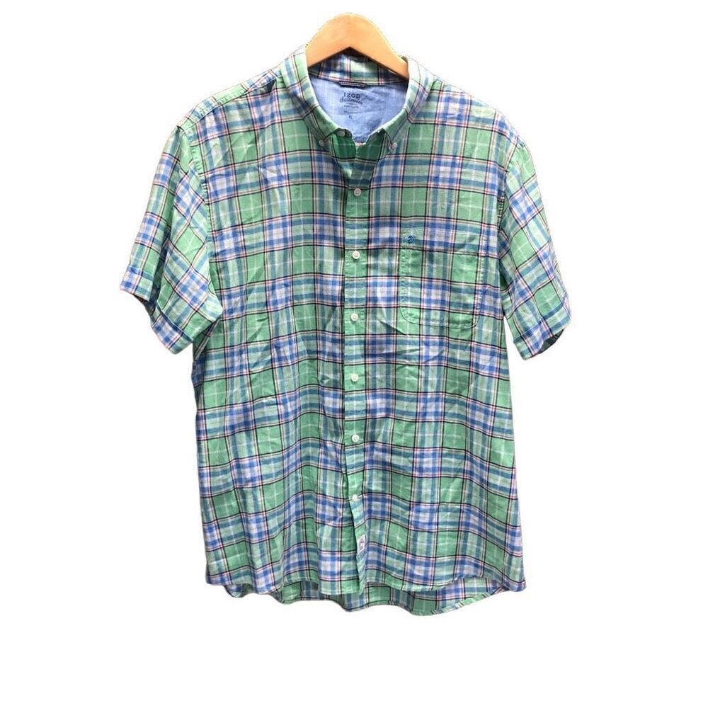 Izod Saltwater Relaxed Classic Size Extra large (XL) Green Short Sleeve